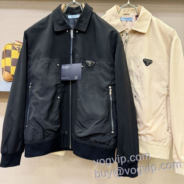 2025驚きの破格値爆買い プラダ PRADA ブルゾン ジャケット 2色可選 コピー ブランド 柔らかな質感