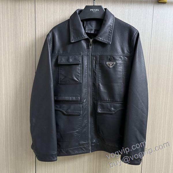 ブルゾン 革ジャケット 2025超激得高品質 プラダ PRADAコピー WTPR105 ジャケット、上着