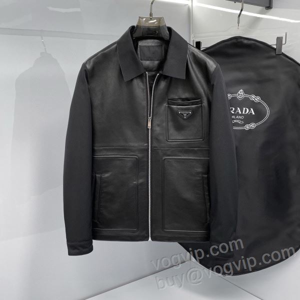 プラダ スーパーコピー WTPR195 2025新品本物 革ジャケット ジャケット、上着