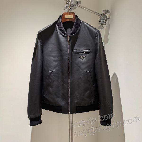 2025最安値本物保証 WTPR202 革ジャケット ジャケット、上着 プラダ スーパーコピー