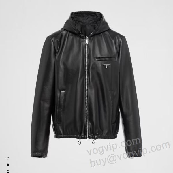 2025お買い得本物保証 プラダ PRADAブランド 偽物 通販 WTPR209 革ジャケット ジャケット、上着