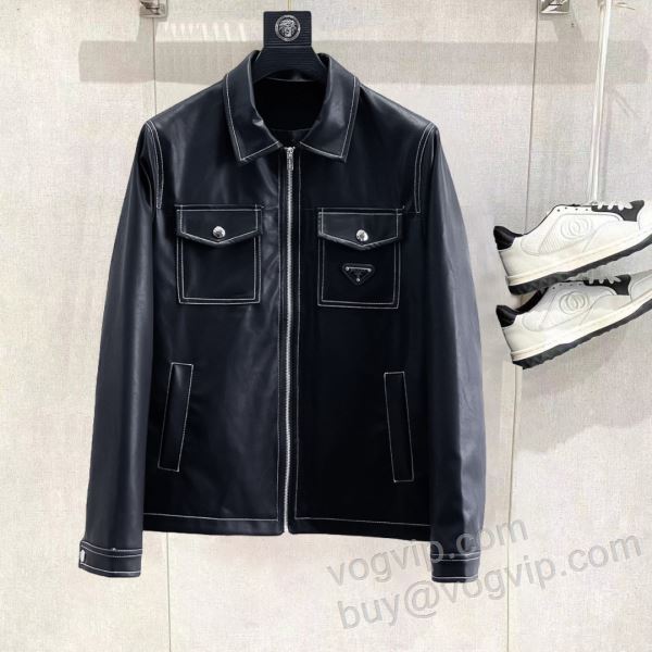 スーパーコピー 激安 2025新作入荷定番 プラダ PRADA WTPR288 革ジャンパー ジャケット、上着