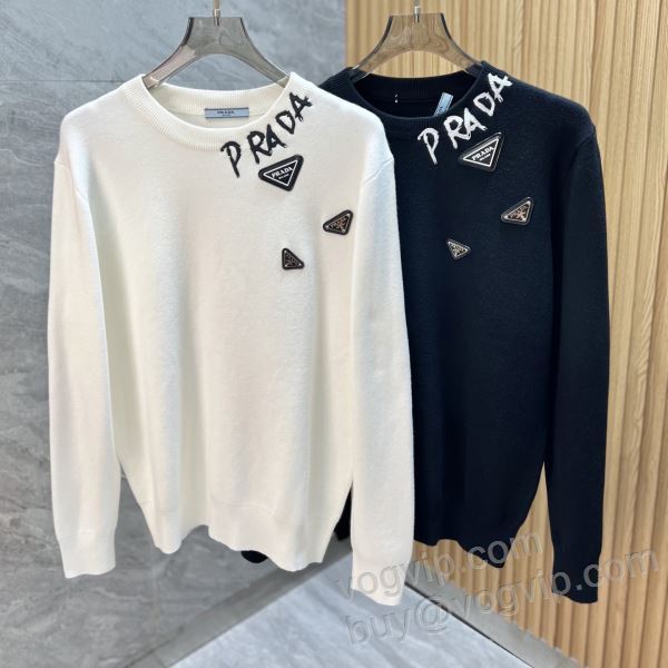 ニット セーター 2025お得本物保証 プラダ PRADAブランドコピー WTPR315 2色可選