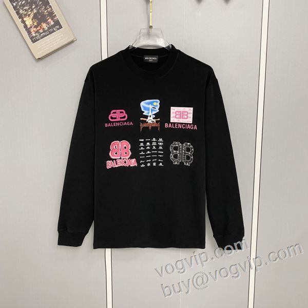 バレンシアガブランドコピー 2026最安値高品質 CTSBAL001 長袖Tシャツ 2色可選 2年以上連続１位獲得