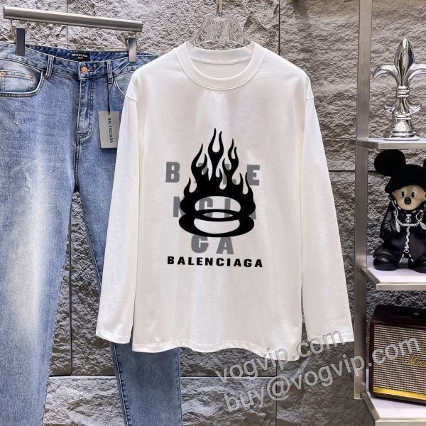落ち着いた質感 バレンシアガコピー 商品 販売 CTSBAL023 長袖Tシャツ 2色可選 2026人気新作