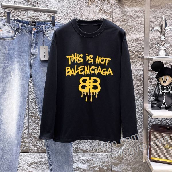 2026高級品 通販 CTSBAL040 長袖Tシャツ 2色可選 バレンシアガブランド 偽物 通販 高級感を備えている