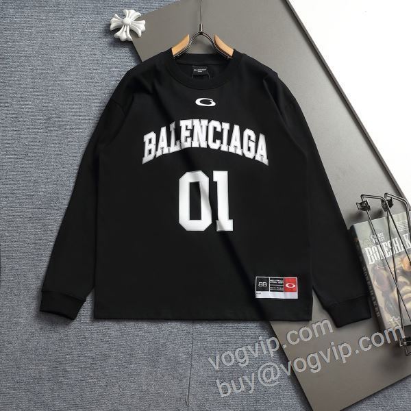 バレンシアガブランドコピー 2026秋冬季超人気 CTSBAL049 長袖Tシャツ 2色可選