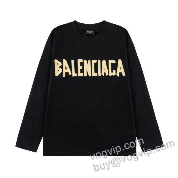 バレンシアガ最高N級ブランドコピー 可愛いセリーヌ ? CTSBAL051 長袖Tシャツ 2色可選 2026秋冬季超人気