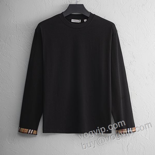 2026高級品 通販 バーバリーBURBERRY CTSBU034 首胸ロゴ 長袖Tシャツ 2色可選 VOGブランドスーパーコピー