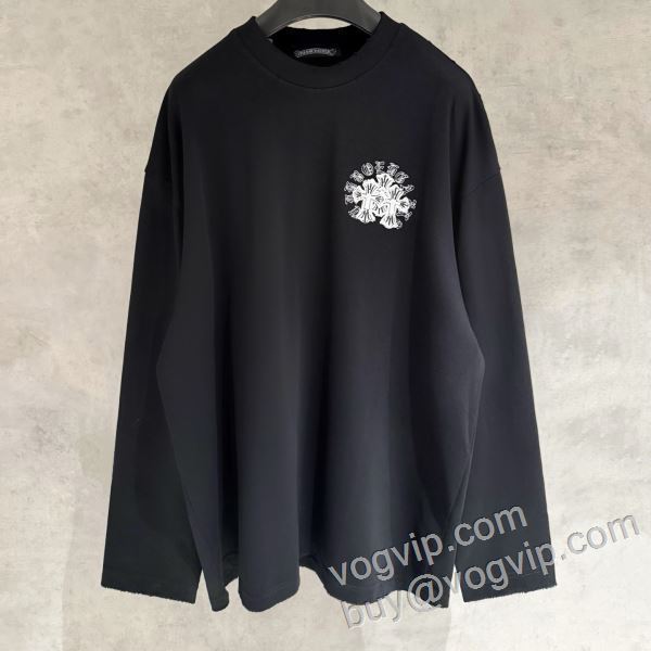個性的なデザ クロムハーツブランドコピー CTSCHR059 長袖Tシャツ 2色可選 2026限定セール品質保証