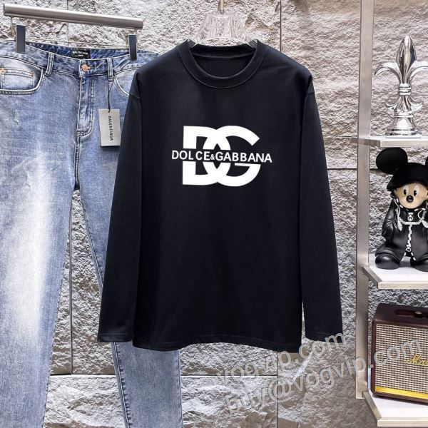 ドルチェ＆ガッバーナ ブランド 偽物 通販 2026年モデル入荷 CTSDG005 長袖Tシャツ 2色可選 セレブ風