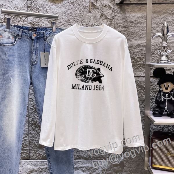 ドルチェ＆ガッバーナ ブランドコピー 2026お買い得品質保証 CTSDG013 長袖Tシャツ 2色可選 個性派