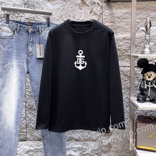 強い魅力を感じる一枚 ドルチェ＆ガッバーナ ブランド 偽物 通販 CTSDG015 長袖Tシャツ 2色可選 2026お買い得品質保証