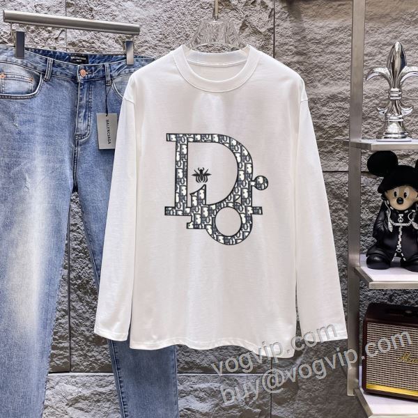 優美なお出かけスタイル ディオールスーパーコピー n級品 CTSDIOR023 長袖Tシャツ 2色可選 2026驚きの破格値安い