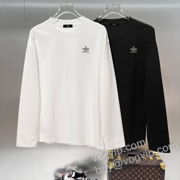 個性的なデザ フェンディ ブランド 偽物 通販 2026年モデル入荷 CTSFEN005 長袖Tシャツ 2色可選