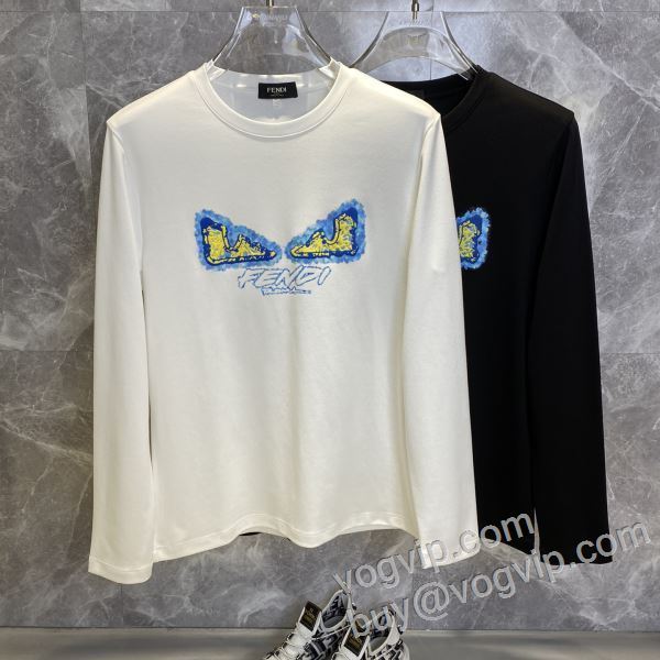 フェンディ 偽物ブランド 長袖Tシャツ 2026年モデル入荷 CTSFEN008 2色可選 着心地抜群