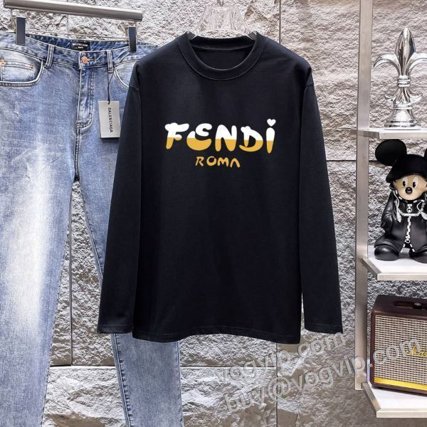 人気ブランド フェンディ ブランド 偽物 通販 CTSFEN012 長袖Tシャツ 2色可選 2026最新入荷