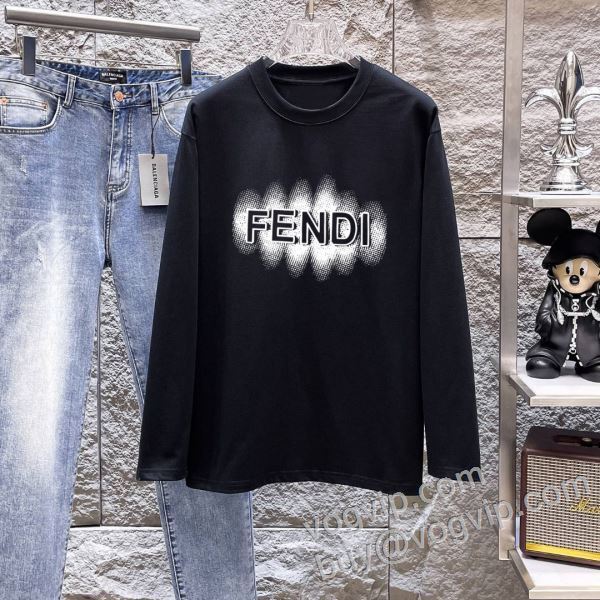 2026お買い得高品質 フェンディ コピーブランド 耐久性のある CTSFEN018 長袖Tシャツ 2色可選