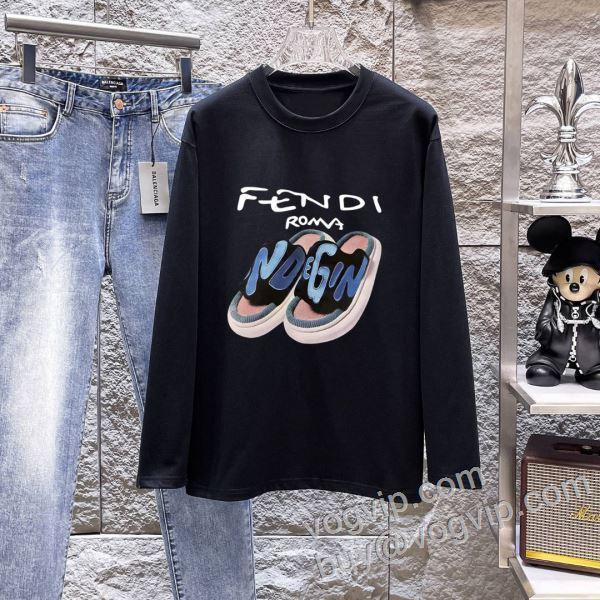 フェンディ 最高N級ブランドコピー 2026高級品 通販 CTSFEN025 長袖Tシャツ 2色可選 存在感のある
