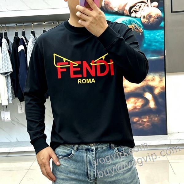 フェンディ ブランドコピー 2026激安大特価爆買い CTSFEN030 長袖Tシャツ 2色可選 人気 ランキング