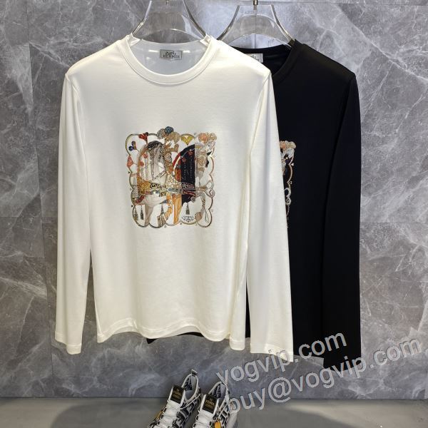 人気商品 エルメス ブランドコピー CTSHE011 長袖Tシャツ 2色可選 2026人気セール高品質