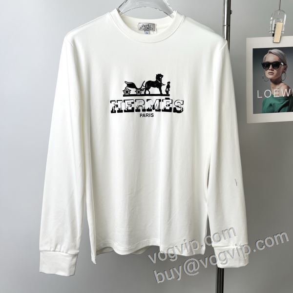 お買得 エルメス スーパーコピー 激安 2026秋冬季超人気 CTSHE017 長袖Tシャツ 4色可選