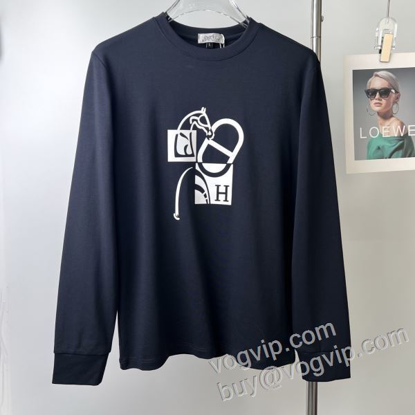 大人のおしゃれに エルメス 偽物ブランド CTSHE019 長袖Tシャツ 4色可選 2026秋冬季超人気