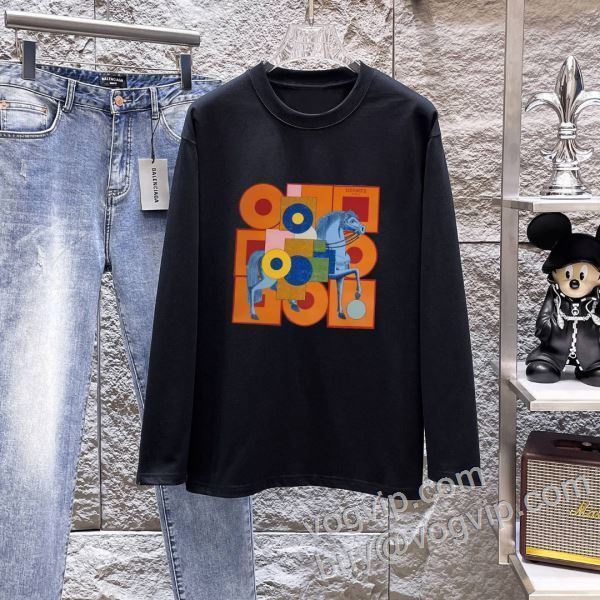 2026最新入荷 エルメス HERMES CTSHE026 長袖Tシャツ 2色可選 VOGコピー 上質 大人気！