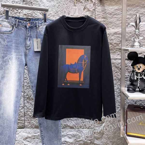 2026お買い得高品質 エルメス ブランドコピー CTSHE030 長袖Tシャツ 2色可選 絶大な人気を誇る