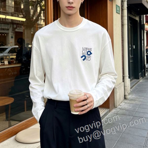 長袖Tシャツ 2色可選 セレブ風 ロエベ コピー ブランド 2026爆買い品質保証 CTSLOE016