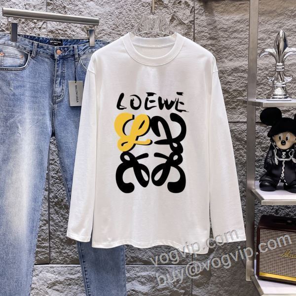 大人キレイに仕立てる ロエベ LOEWE CTSLOE023 長袖Tシャツ 2色可選 業界高品質スーパーコピー 2026激安大特価低価