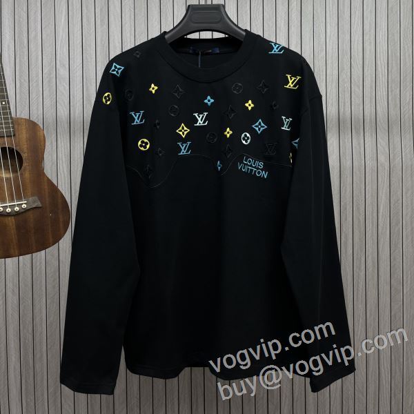 2026最安値セール ルイ ヴィトン コピー 商品 販売 優しい色合い CTSLV026 長袖Tシャツ 2色可選