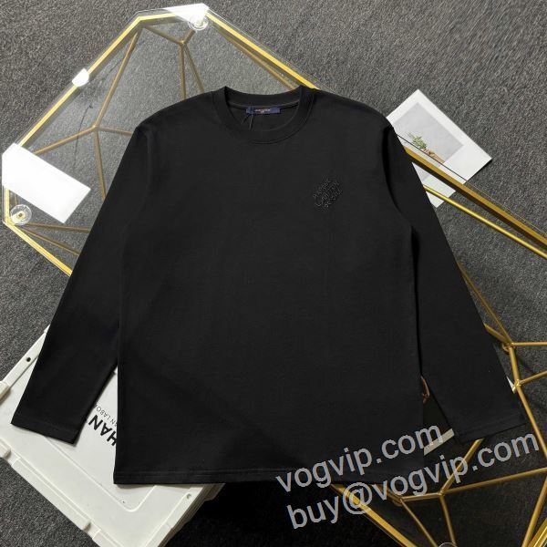 秋のお出かけに最適 ルイ ヴィトン LOUIS VUITTON CTSLV027 長袖Tシャツ 2色可選 VOGコピー 2026最安値セール