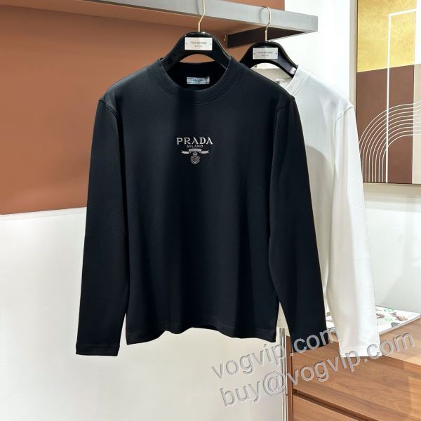 2026限定セール定番人気 プラダ ブランドスーパーコピー 綺麗に決まるフォルム！ CTSPR010 長袖Tシャツ 2色可選