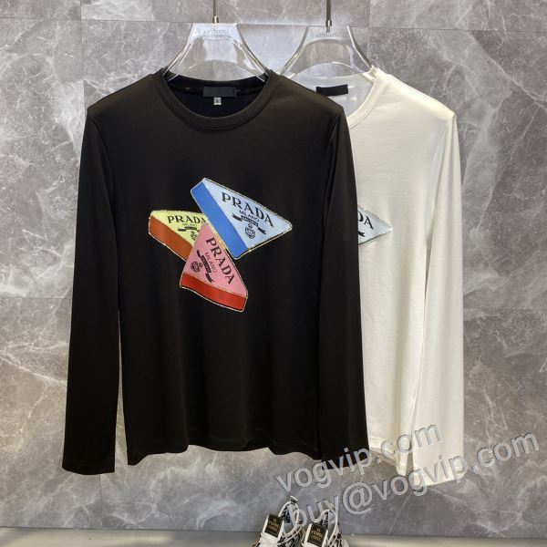 上品上質 プラダ コピー CTSPR015 長袖Tシャツ 2色可選 2026人気定番品質保証