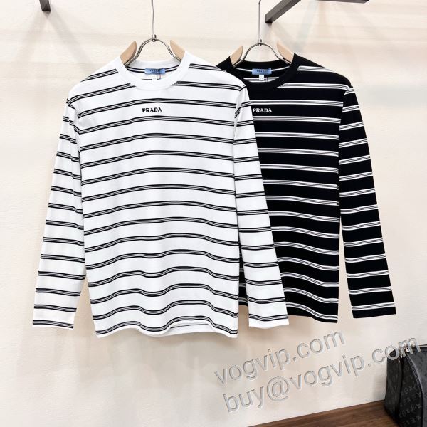 海外セレブ愛用 プラダ コピーブランド CTSPR019 長袖Tシャツ 2色可選 2026秋冬季新作