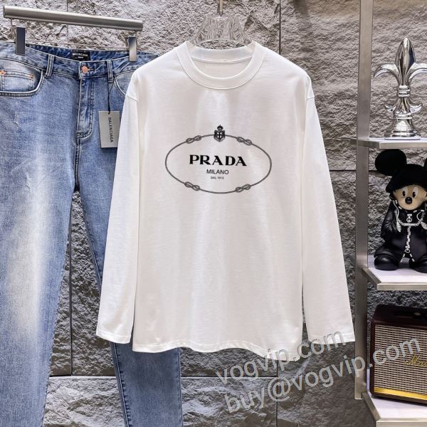 2026驚きの破格値安い プラダ ブランドスーパーコピー CTSPR022 サイズ豊富 長袖Tシャツ 2色可選