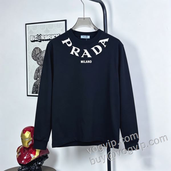 長袖Tシャツ 2色可選 プラダ スーパーコピー 激安 2026最新入荷 CTSPR032 ポップ