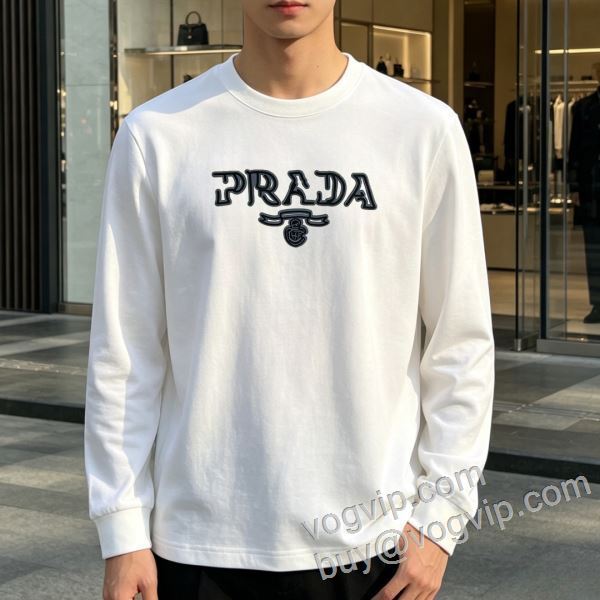 2026秋冬季超人気 プラダ 偽物ブランド CTSPR034 長袖Tシャツ 3色可選 コスパ最高のプライス