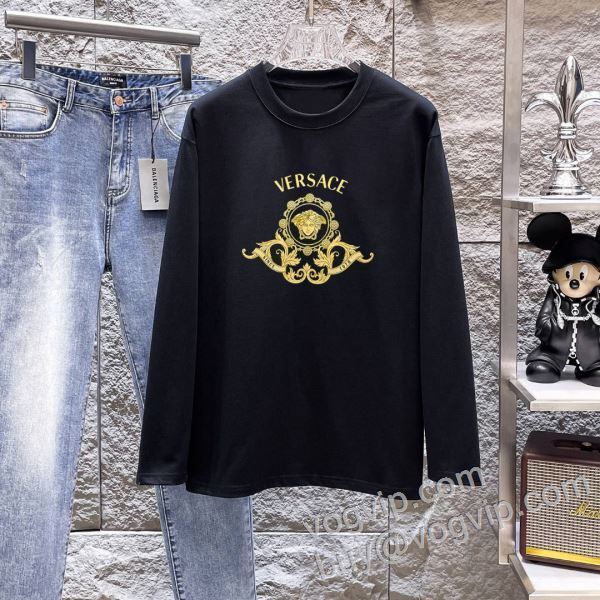 2026秋冬季超人気 ヴェルサーチ スーパーコピー CTSVS002 存在感のある  長袖Tシャツ 2色可選