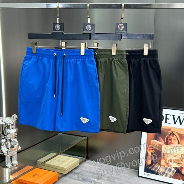 プラダ PRADA偽物ブランド コーデ 知的なムードを演出 DKPR019 ショートパンツ ビーチパンツ 3色可選 2026高級品 通販
