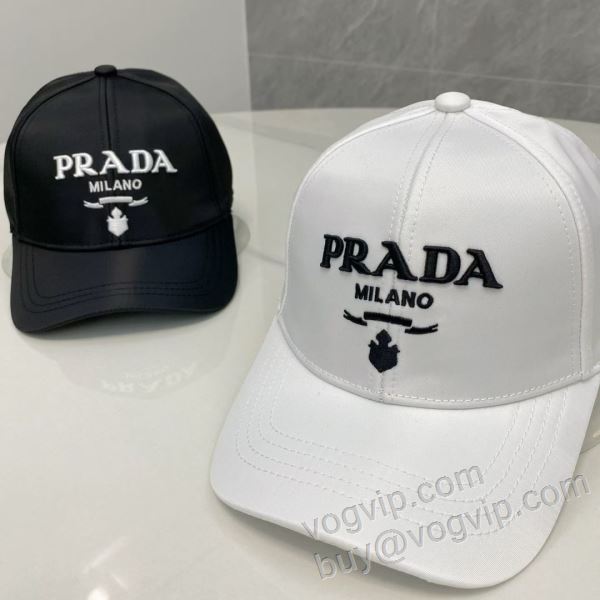 セレブ風 野球帽 キャップ ハンチング プラダ PRADAブランド 偽物 通販 2026春夏季超人気 MZPR016 2色可選