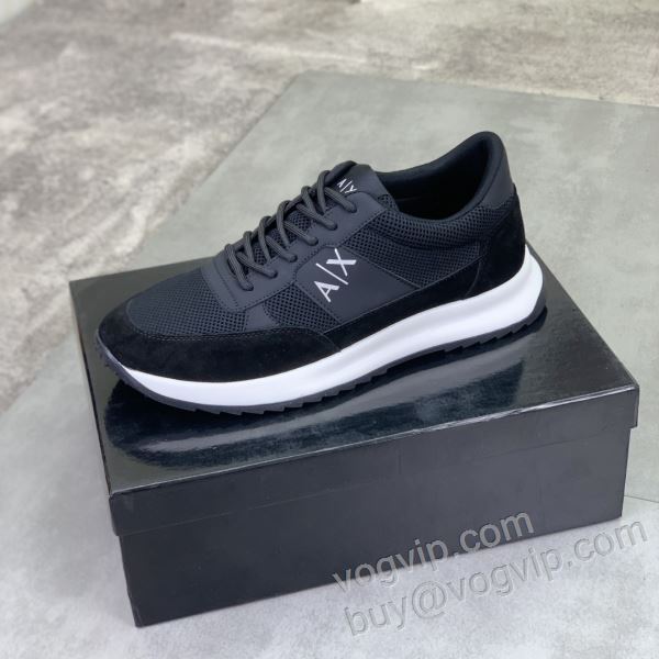 アルマーニ ブランドコピー 2026春夏季超人気 NXIEAR001 スニーカー カジュアルシューズ 3色可選 芸能人に愛用者続出