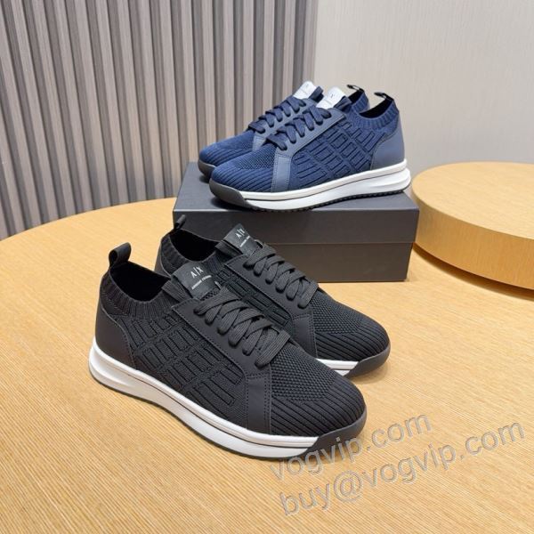 高級感漂わせる アルマーニ ARMANIスーパーコピー 激安 2026爆買い品質保証 NXIEAR017 スニーカー カジュアルシューズ 2色可選