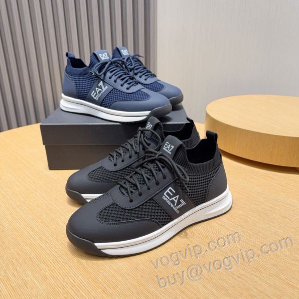 人目を惹くデザイン アルマーニ ARMANI偽物ブランド NXIEAR019 スニーカー カジュアルシューズ 2色可選 2026爆買い品質保証