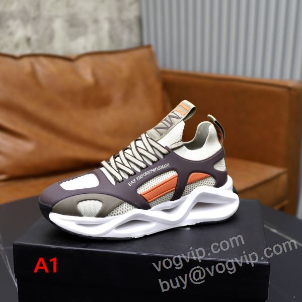 アルマーニ ブランドコピー NXIEAR023 機能性?耐久性抜群 スニーカー カジュアルシューズ 4色可選 2026超激得新作