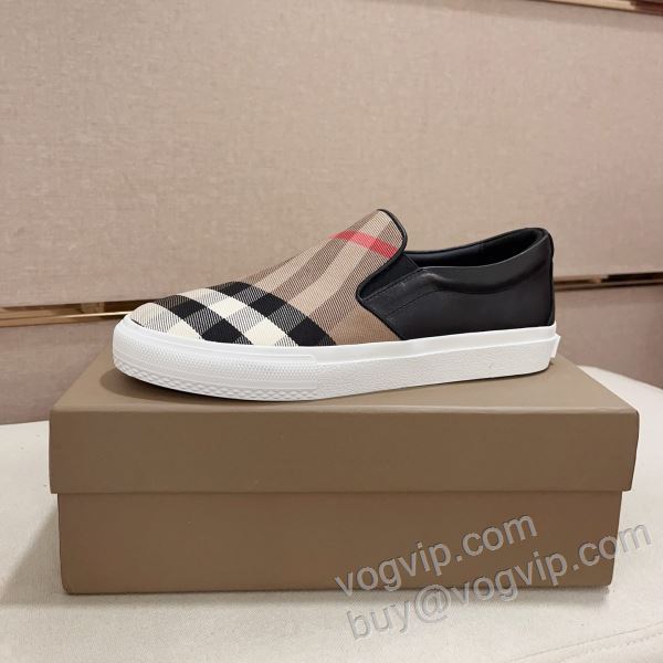 バーバリー BURBERRYスーパーコピー 激安 2026HOT人気セール NXIEBU017 大人のセンスを感じさせる スリップオン カジュアルシューズ 2色可選