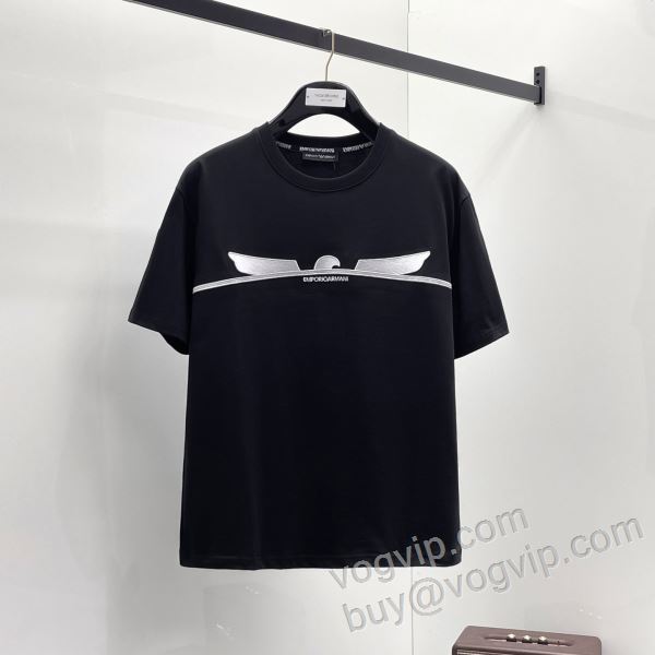 セレブ風 半袖Tシャツ アルマーニ 偽物ブランド 2026年モデル入荷 NXZAR008 2色可選