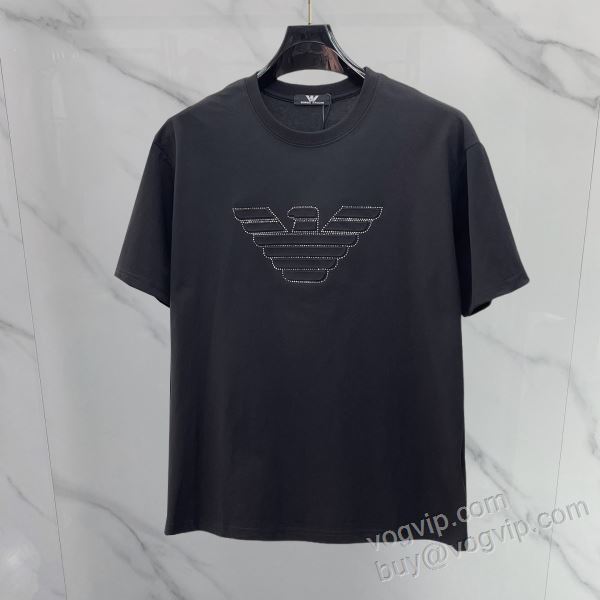 個性的なデザ アルマーニブランドコピー NXZAR023 半袖Tシャツ 2色可選 2026春夏季超人気