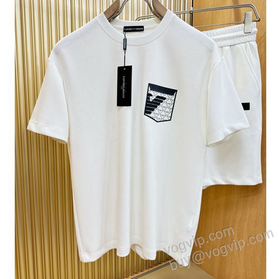 選べる極上 アルマーニ ARMANIスーパーコピー 激安 2026お買い得セール NXZAR029 上下セット 半袖Tシャツ 4色可選